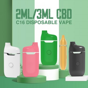 C16 2ml 3ml Delta 8 disposable square CBD device